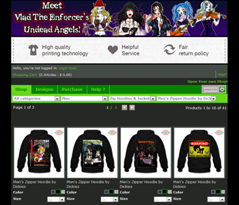 My Art & Design Websites: Vlad's Undead Angels / Enforcer Designs Premium Clothing Shop